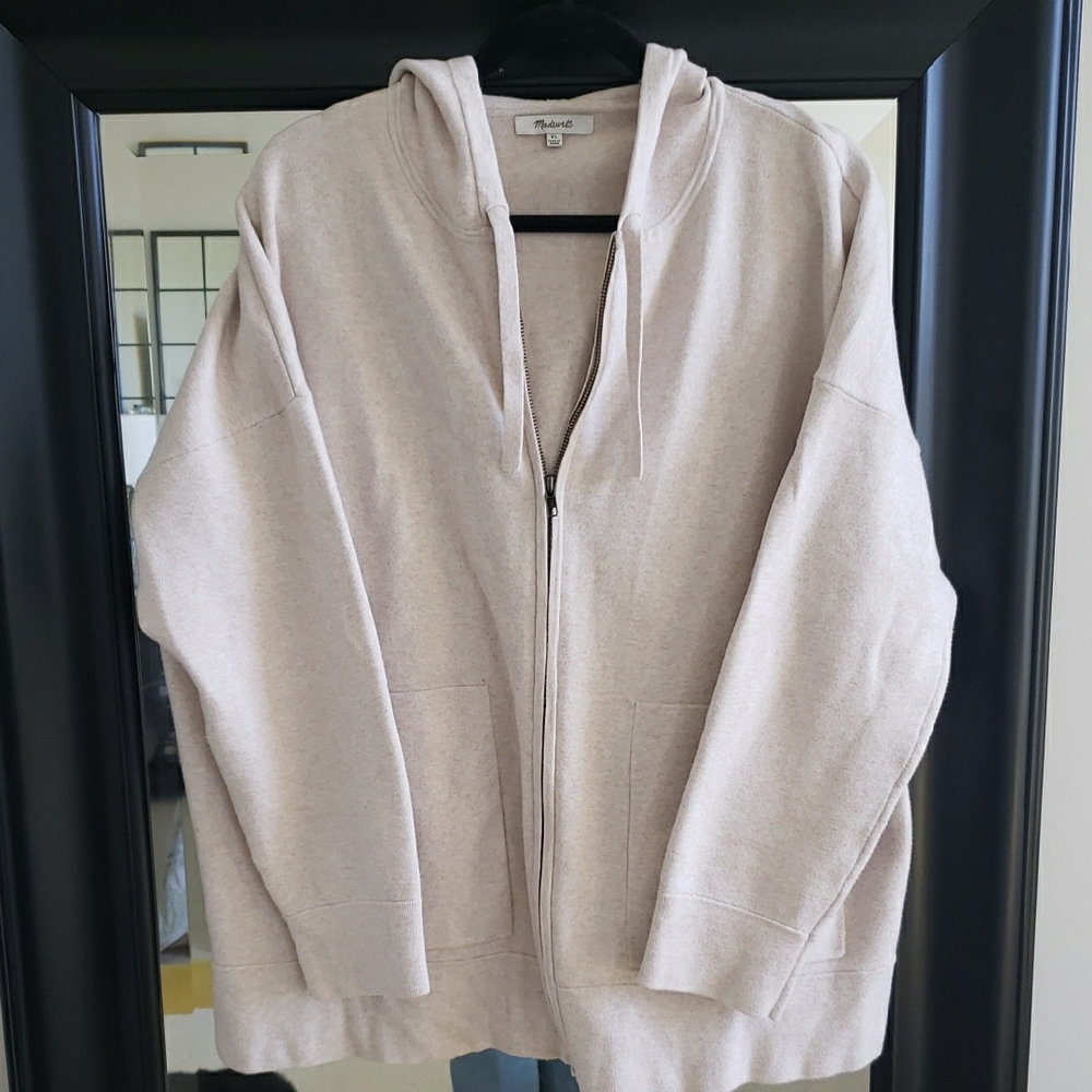 Madewell Tan Sweatshirt V-Neck Top